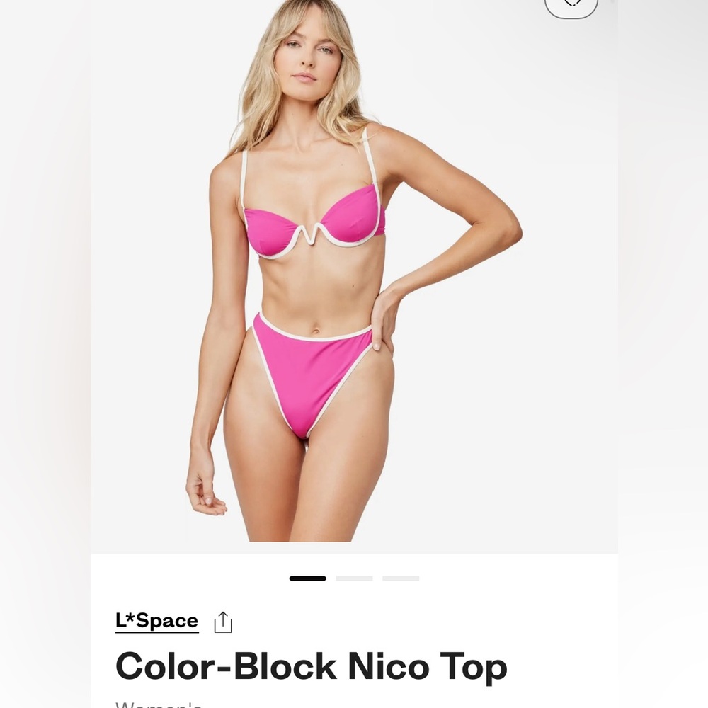 L*Space Color Block Nico Bikini Top Size L